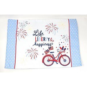 Patriotic Life Liberty and Happiness Fabric Placemats (Set of 4)